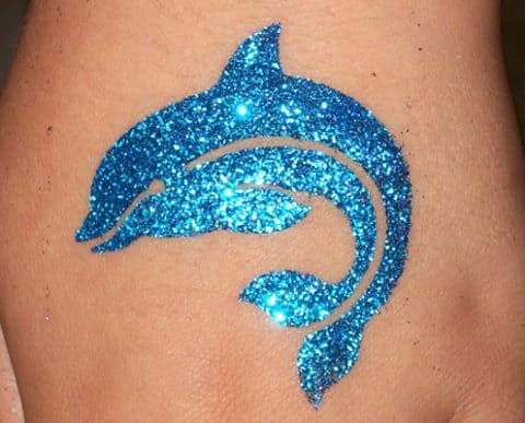 glittertattoo dolfijn