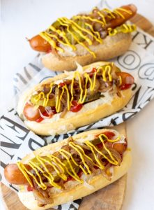 drie hotdogs