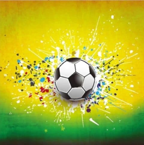 voetbal met spetterende achtergrond