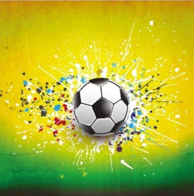 voetbal met spetterende achtergrond